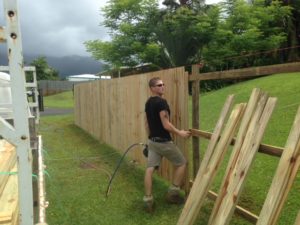 Wooden Fence being installed